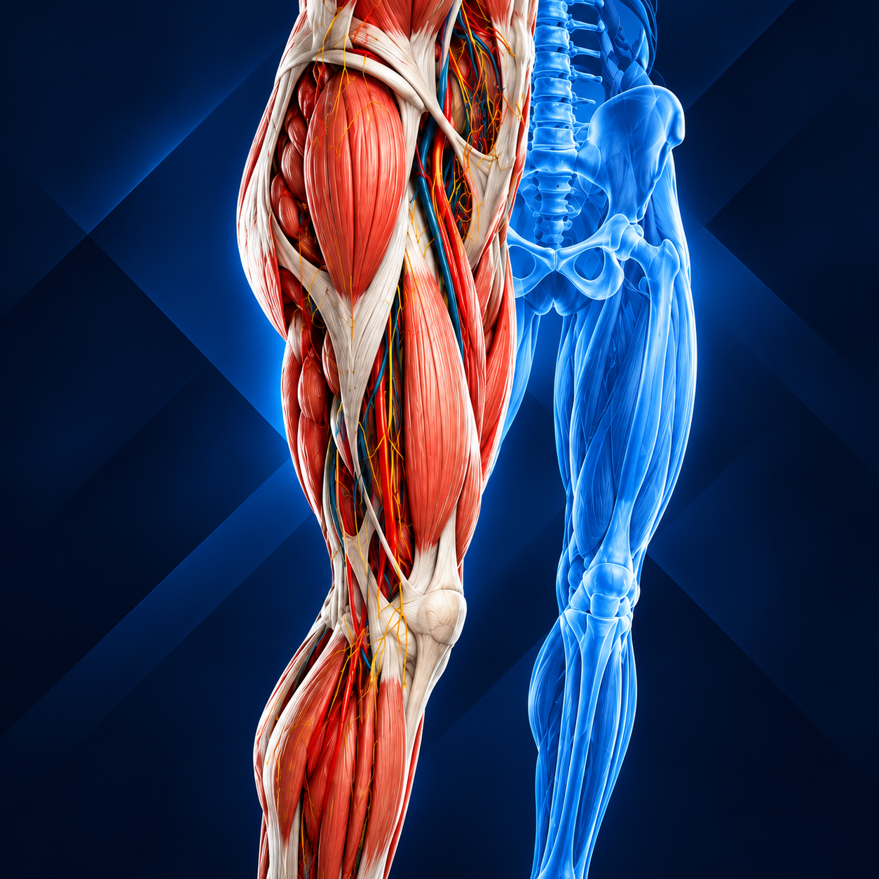 Anatomical illustration of upper and lower limbs