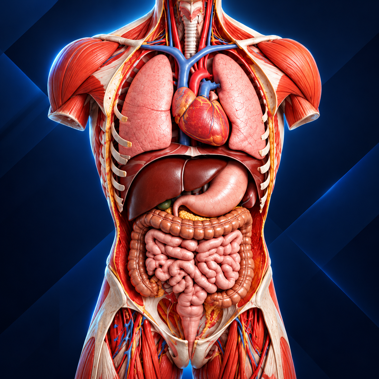 Anatomical illustration of the trunk and internal organs